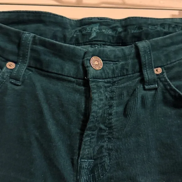 7 For All Mankind Teal Skinny Corduroys - Picture 2 of 8